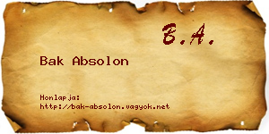 Bak Absolon névjegykártya
